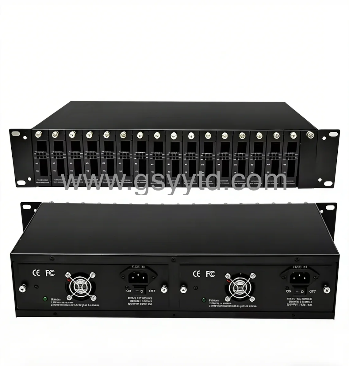 Fiber optic transceiver rack